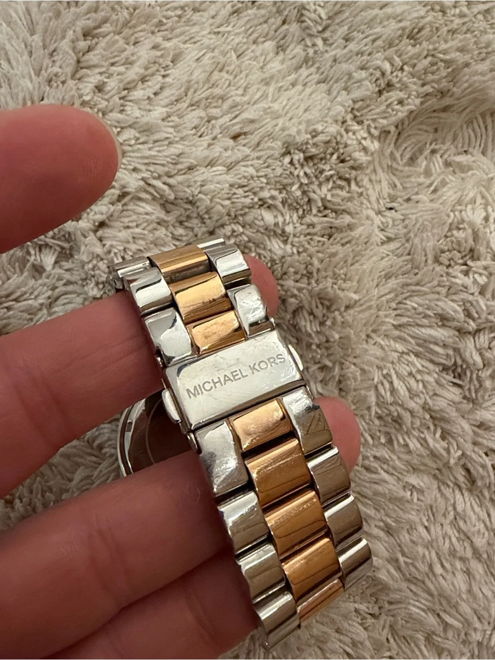 MICHAEL KORS ROSE GOLD TONED STAINLESS RUNWAY WATCH LADIES MK-6166 CHRONOGRAPH